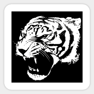 Tiger Head Silhouette Sticker